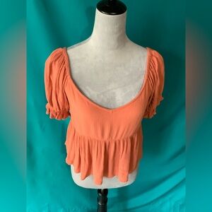 O'Neill Isabel Coral Peplum Short Sleeve Blouse